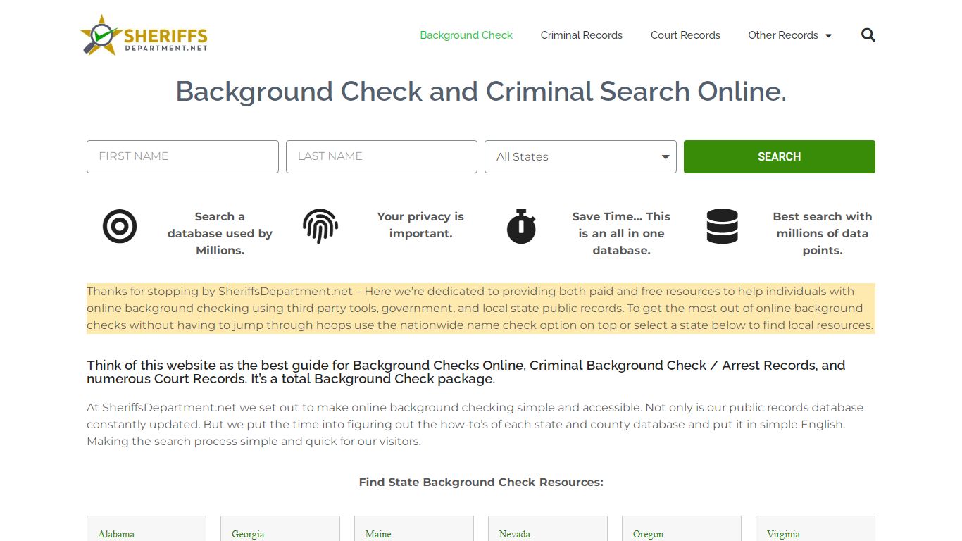 Free Background Check Online Direct Official Search & Criminal Search.